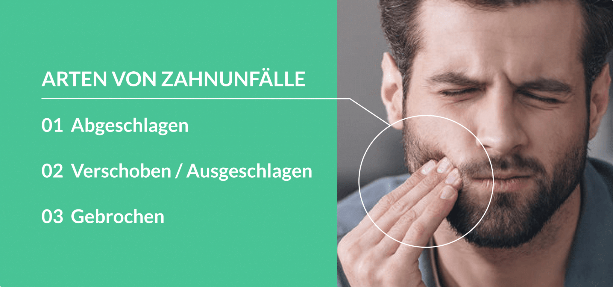 Arten von Zahnunfälle